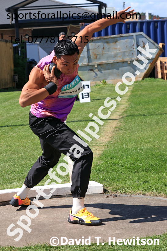 Decathlon shot putt, 2025 EAP International Combined Events, Hexham, Northumberland.  Photo: David T. Hewitson/Sports for All Pics